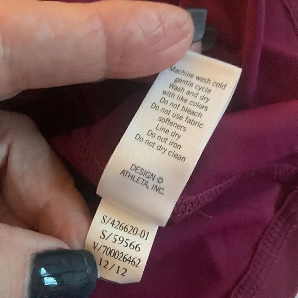 Athleta Raspberry Solana Hoodie Size S Women’s Workout Exercise Gym